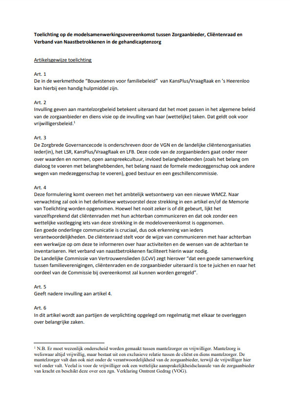 Toelichting modelsamenwerkingsovereenkomst (gratis te downloaden)